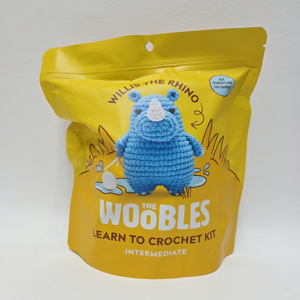 The Woobles Willis the Rhino Learn to Crochet Kit Intermediate NEW